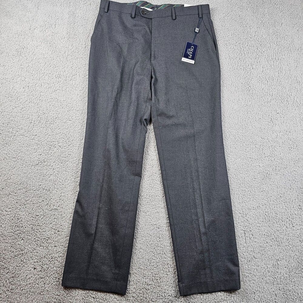 Chaps Ralph Lauren Dress Pants Mens 36x32* Gray Suit Separates Flat Front NWT